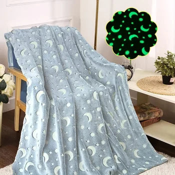 Glow In The Dark Stars Blanket Soft Cozy Blankets For Bed Couch Sofa