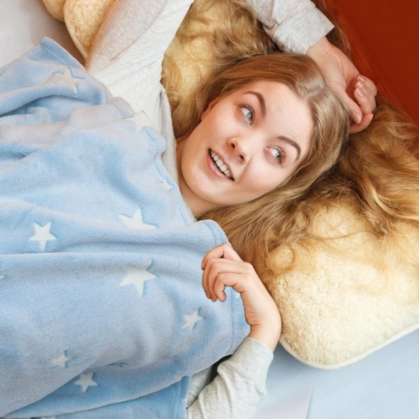 Glow In The Dark Stars Blanket Soft Cozy Blankets For Bed Couch Sofa