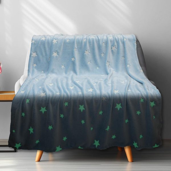 Glow In The Dark Stars Blanket Soft Cozy Blankets For Bed Couch Sofa