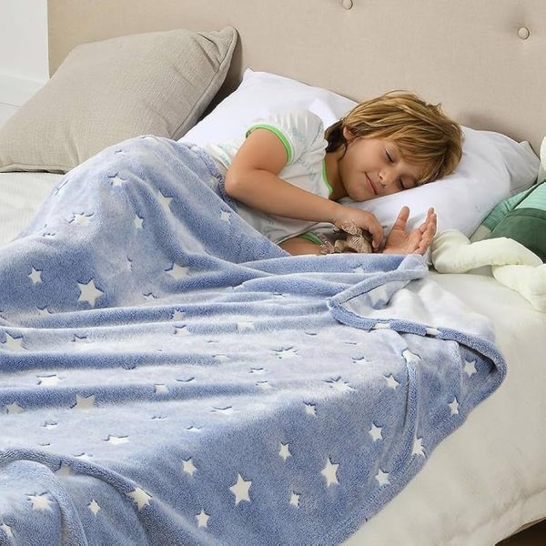 Glow In The Dark Stars Blanket Soft Cozy Blankets For Bed Couch Sofa
