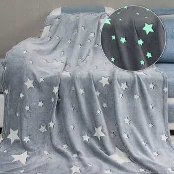 Glow In The Dark Stars Blanket Soft Cozy Blankets For Bed Couch Sofa