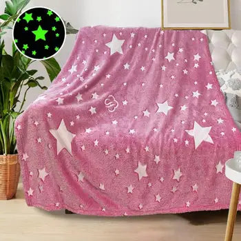Glow In The Dark Stars Blanket Soft Cozy Blankets For Bed Couch Sofa