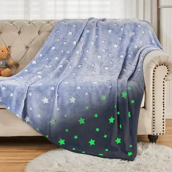 Glow In The Dark Stars Blanket Soft Cozy Blankets For Bed Couch Sofa